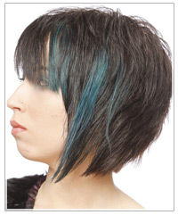 Black bob with blue highlights